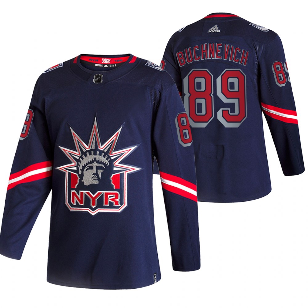 2021 Adidias New York Rangers 89 Pavel Buchnevich Navy Men Reverse Retro Alternate NHL Jersey